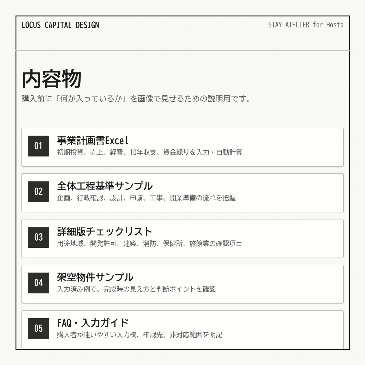 パックに含まれる内容